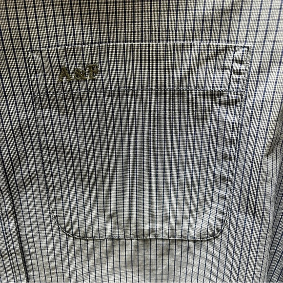 ABERCROMBIE & FITCH Mens Button Down Long Sleeve Muscle Shirt Blue White Small - Picture 3 of 9